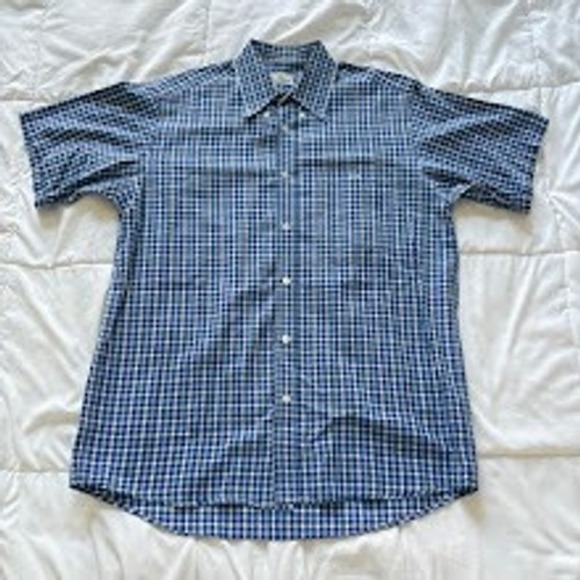 Lacoste Other - Lacoste Button Down Shirt Mens‎ 40 Blue Gingham Check Short Sleeve Preppy Luxury